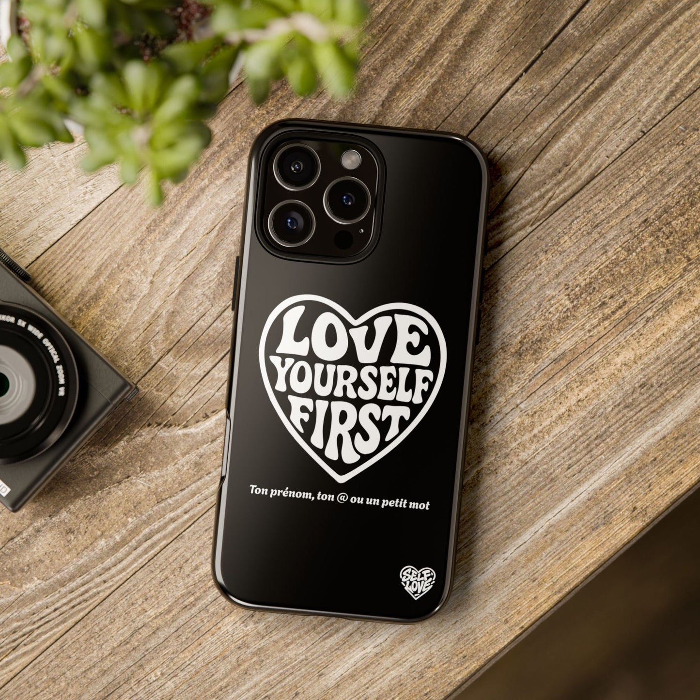 Love Yourself First - Coque iPhone (noir)