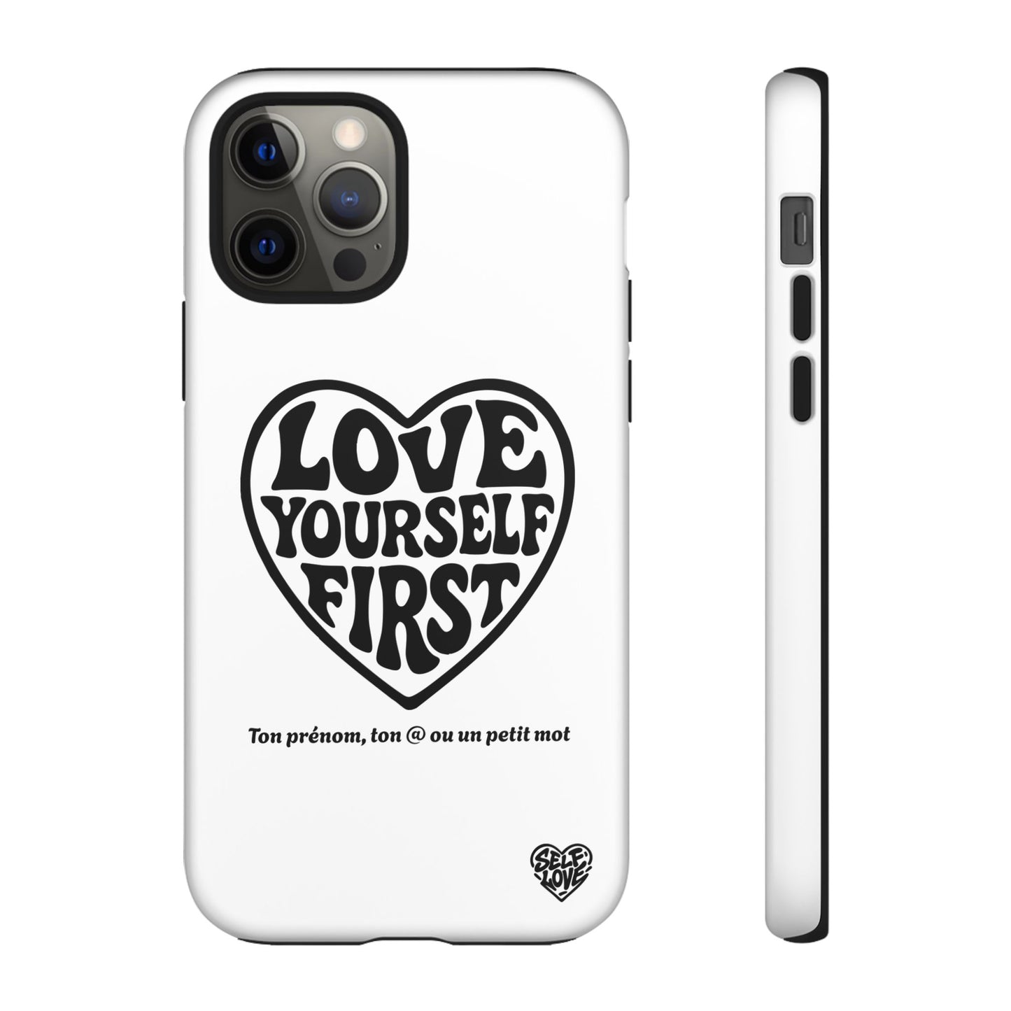 Love Yourself First - Coque iPhone (blanc)