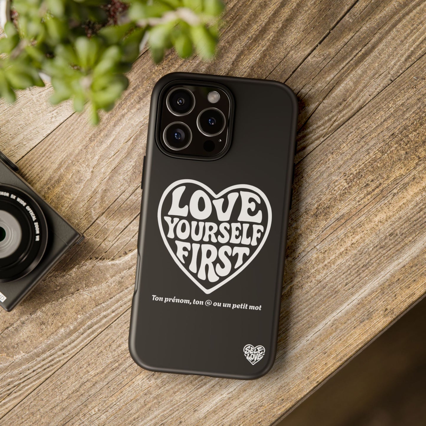 Love Yourself First - Coque iPhone (noir)