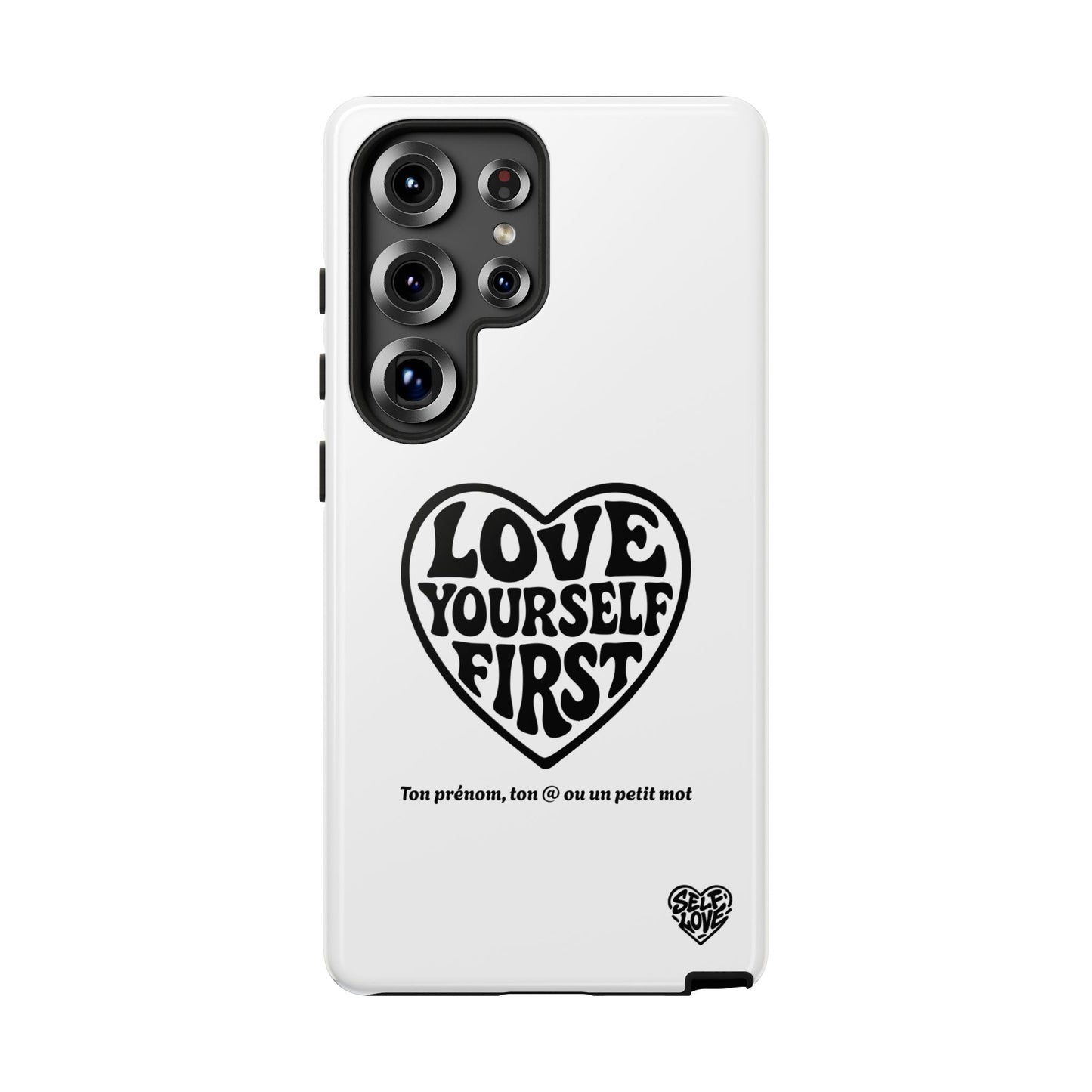 Love Yourself First - Coque Samsung (blanc)