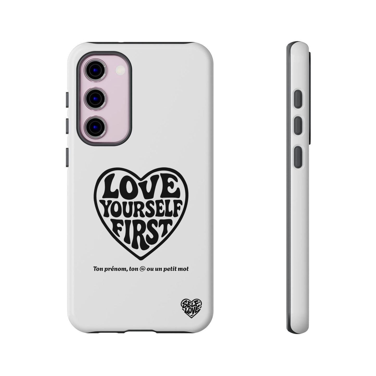 Love Yourself First - Coque Samsung (blanc)
