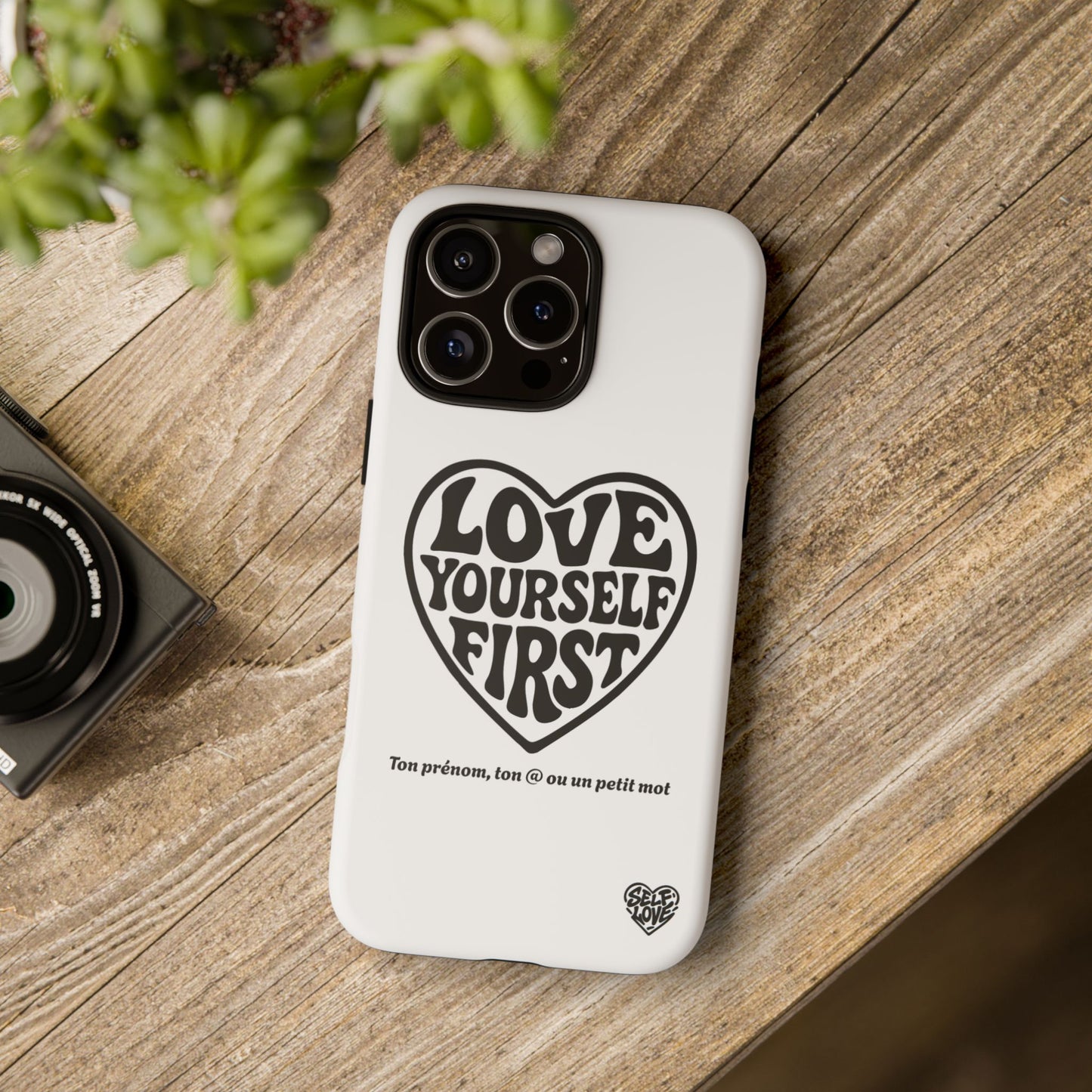 Love Yourself First - Coque iPhone (blanc)