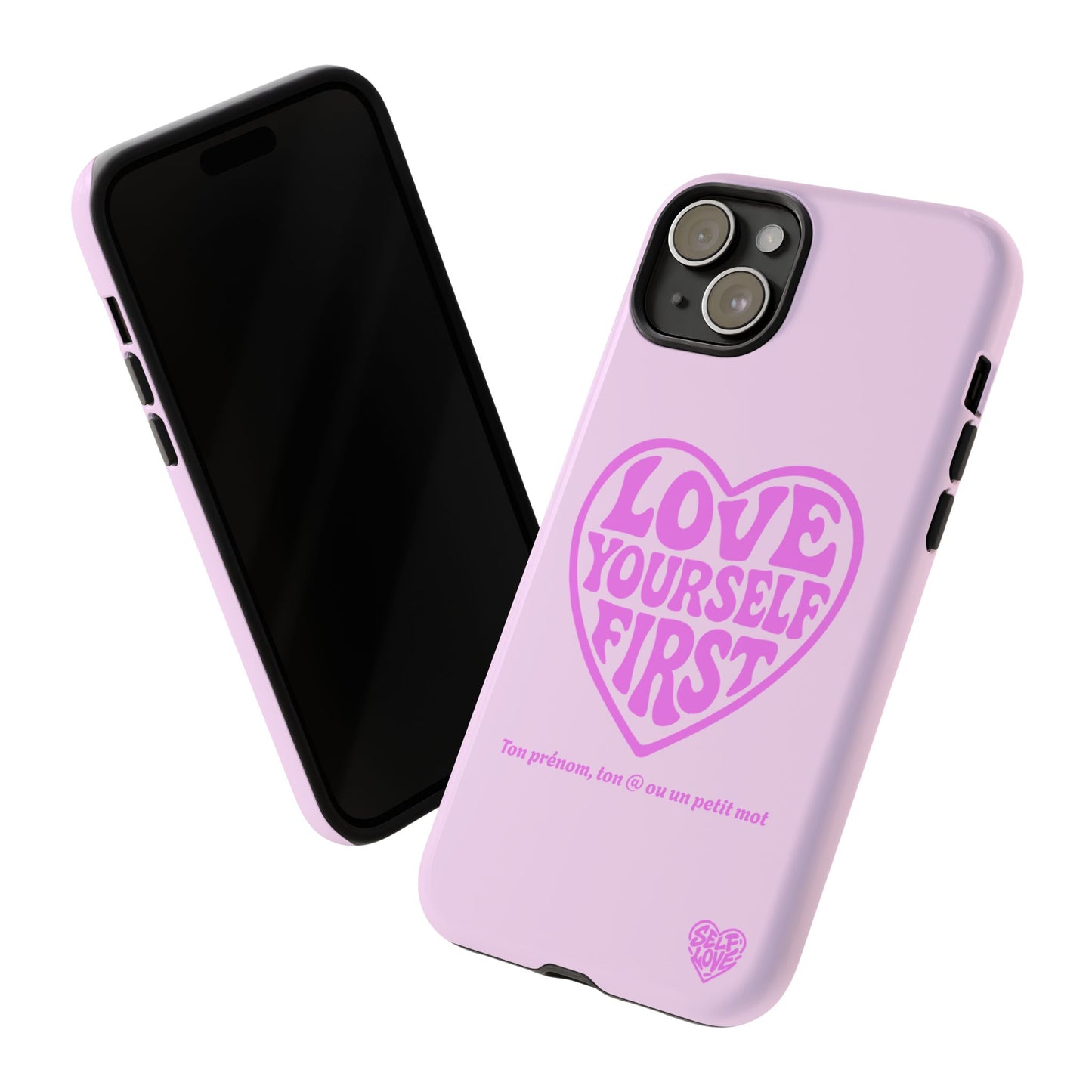 Love Yourself First - Coque iPhone (rose)