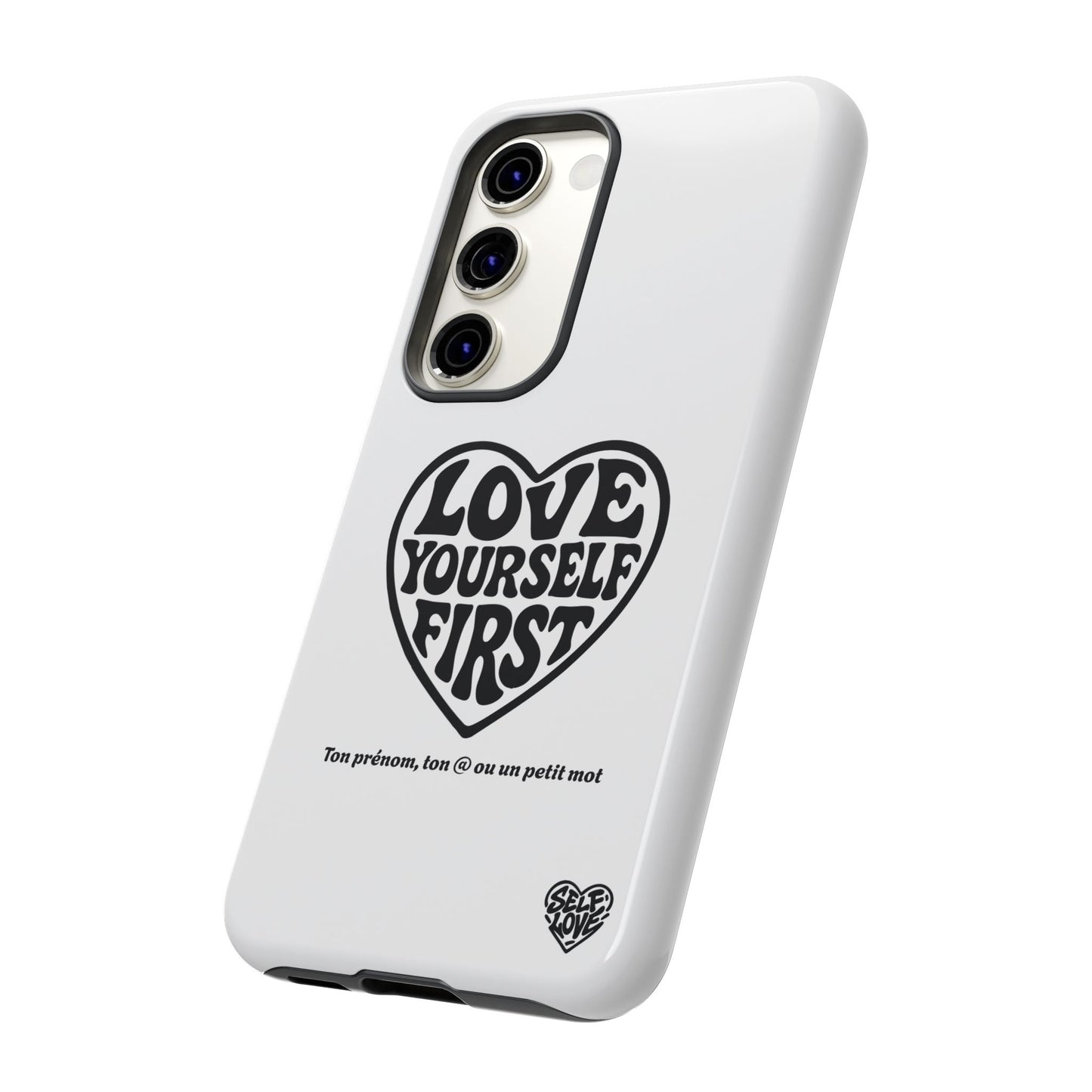 Love Yourself First - Coque Samsung (blanc)