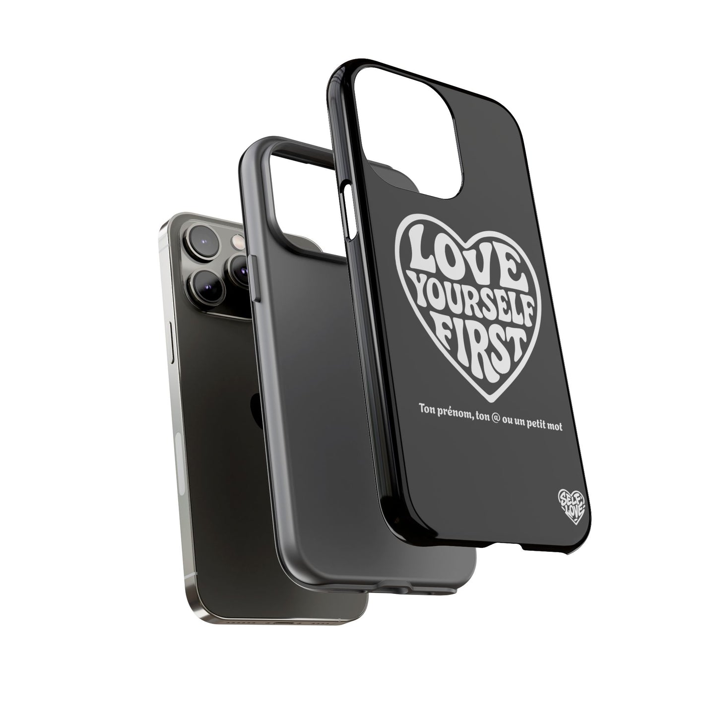 Love Yourself First - Coque iPhone (noir)