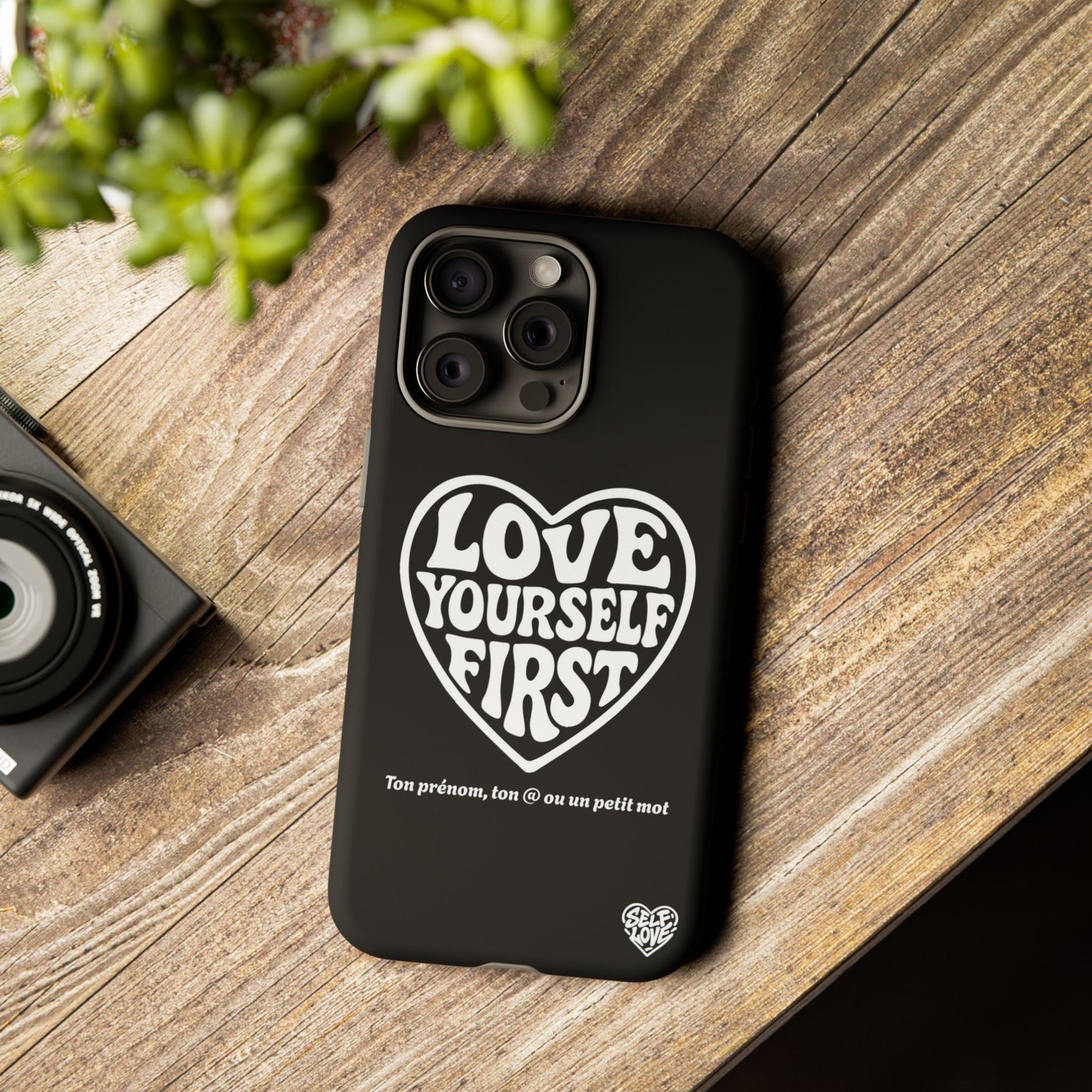 Love Yourself First - Coque iPhone (noir)