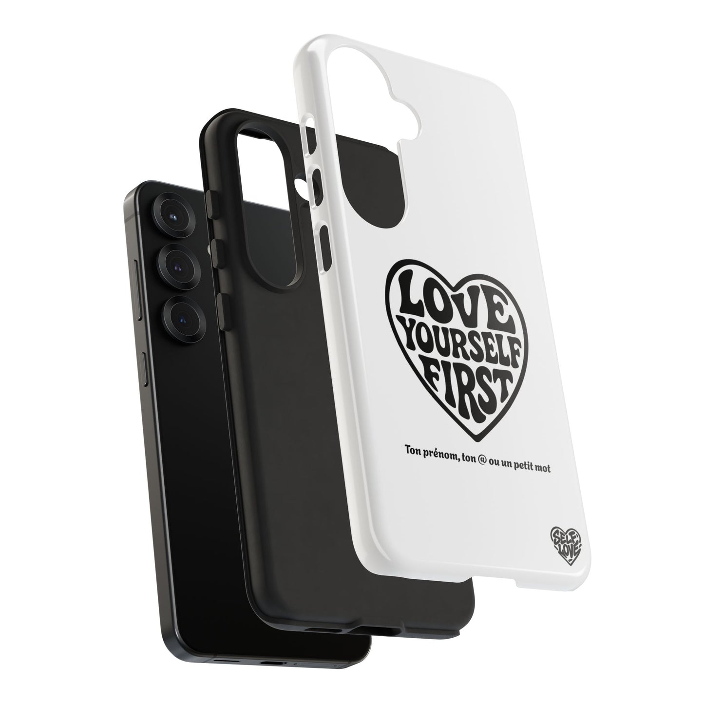 Love Yourself First - Coque Samsung (blanc)