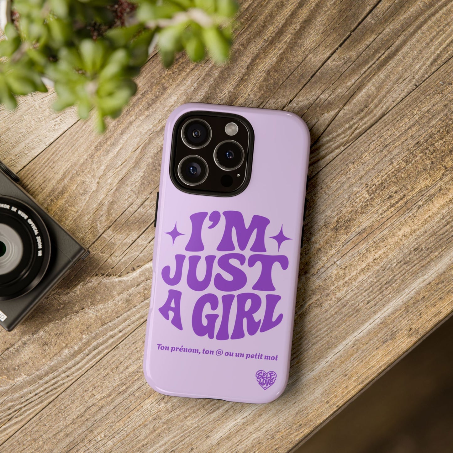 Im Just A Girl - Coque iPhone (violet)