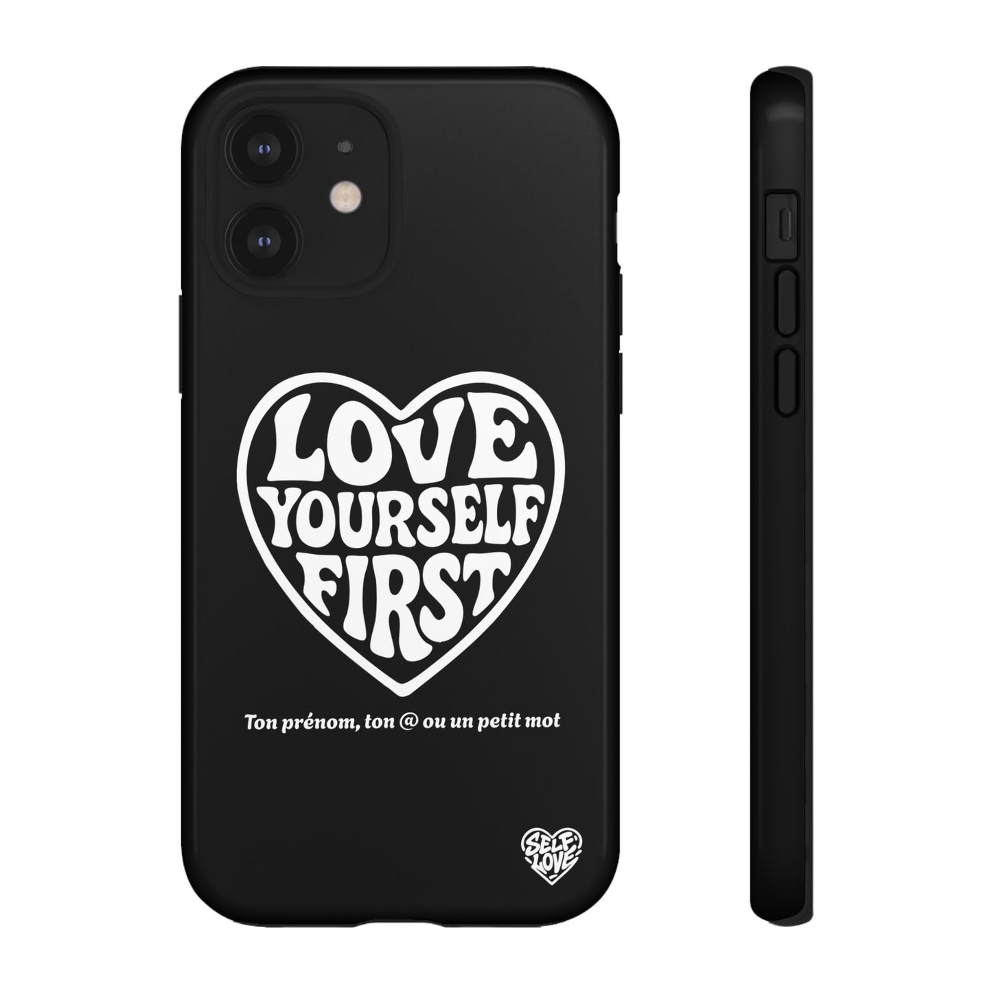 Love Yourself First - Coque iPhone (noir)