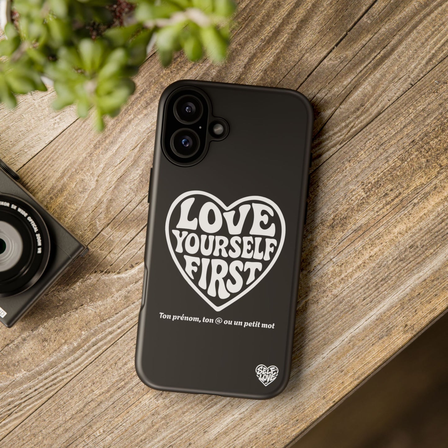 Love Yourself First - Coque iPhone (noir)