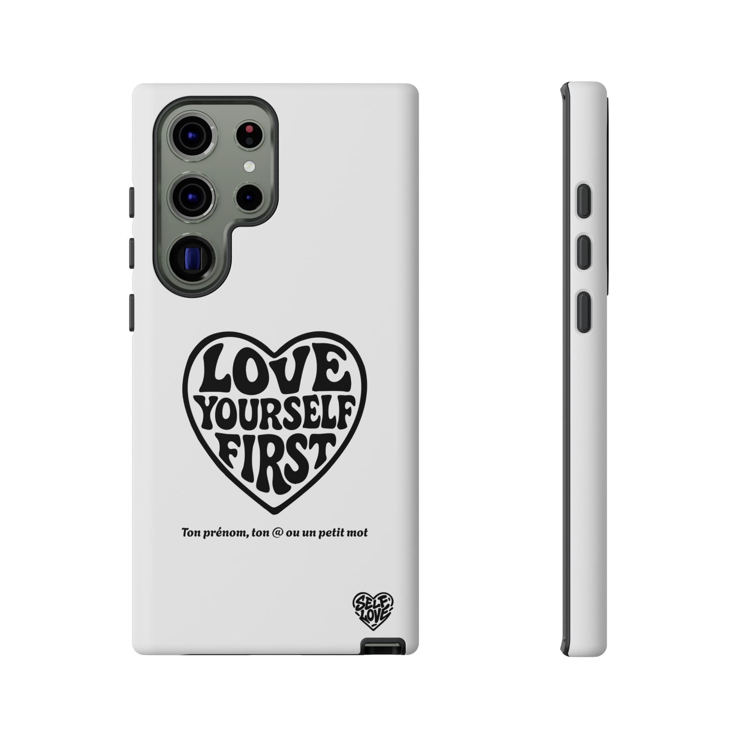 Love Yourself First - Coque Samsung (blanc)