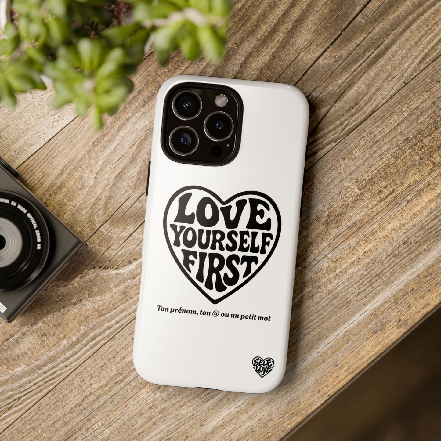 Love Yourself First - Coque iPhone (blanc)