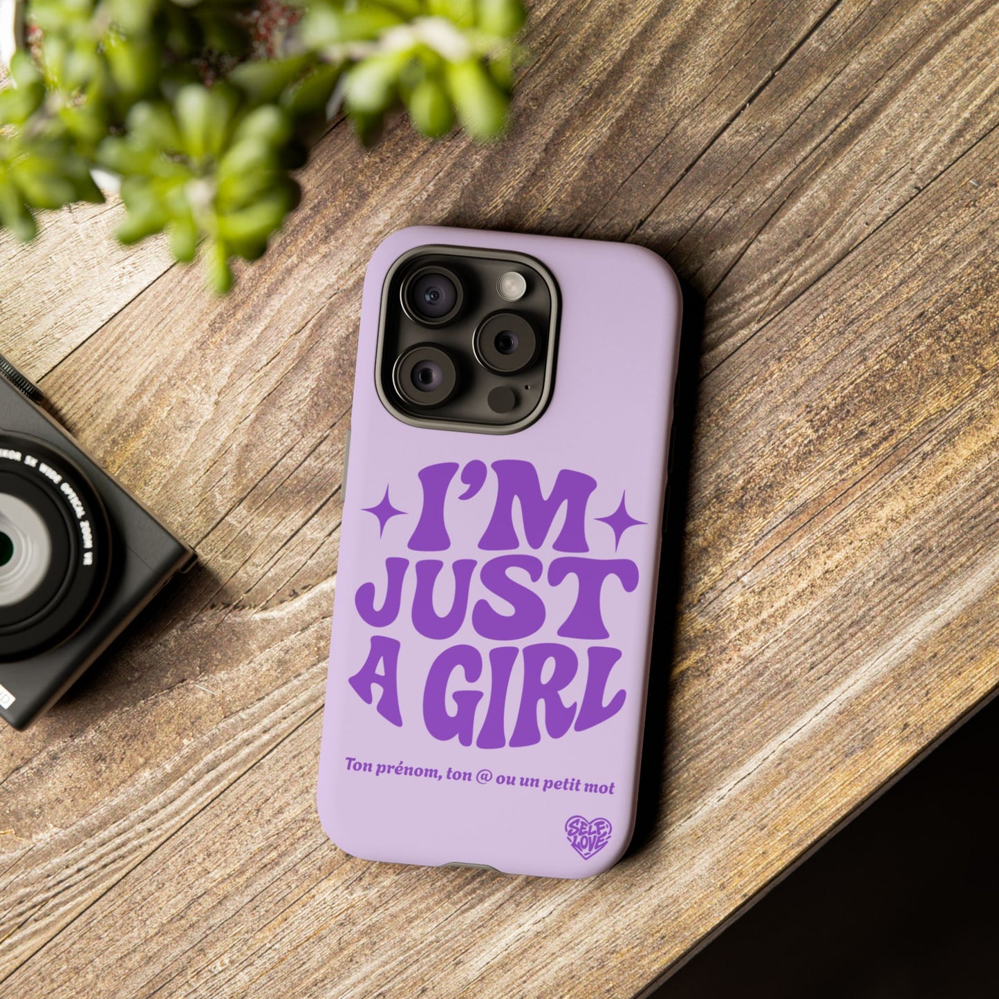 Im Just A Girl - Coque iPhone (violet)
