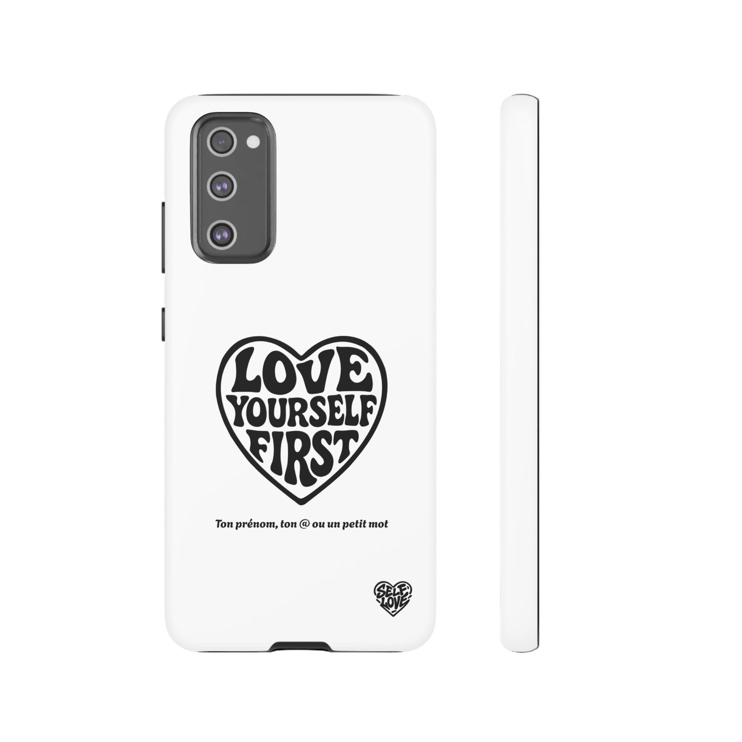 Love Yourself First - Coque Samsung (blanc)