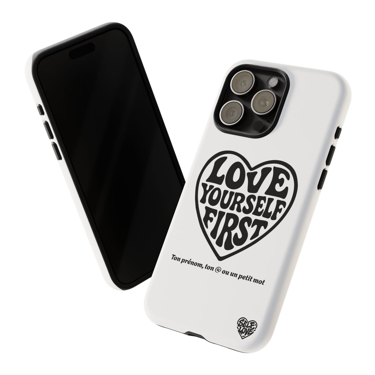Love Yourself First - Coque iPhone (blanc)