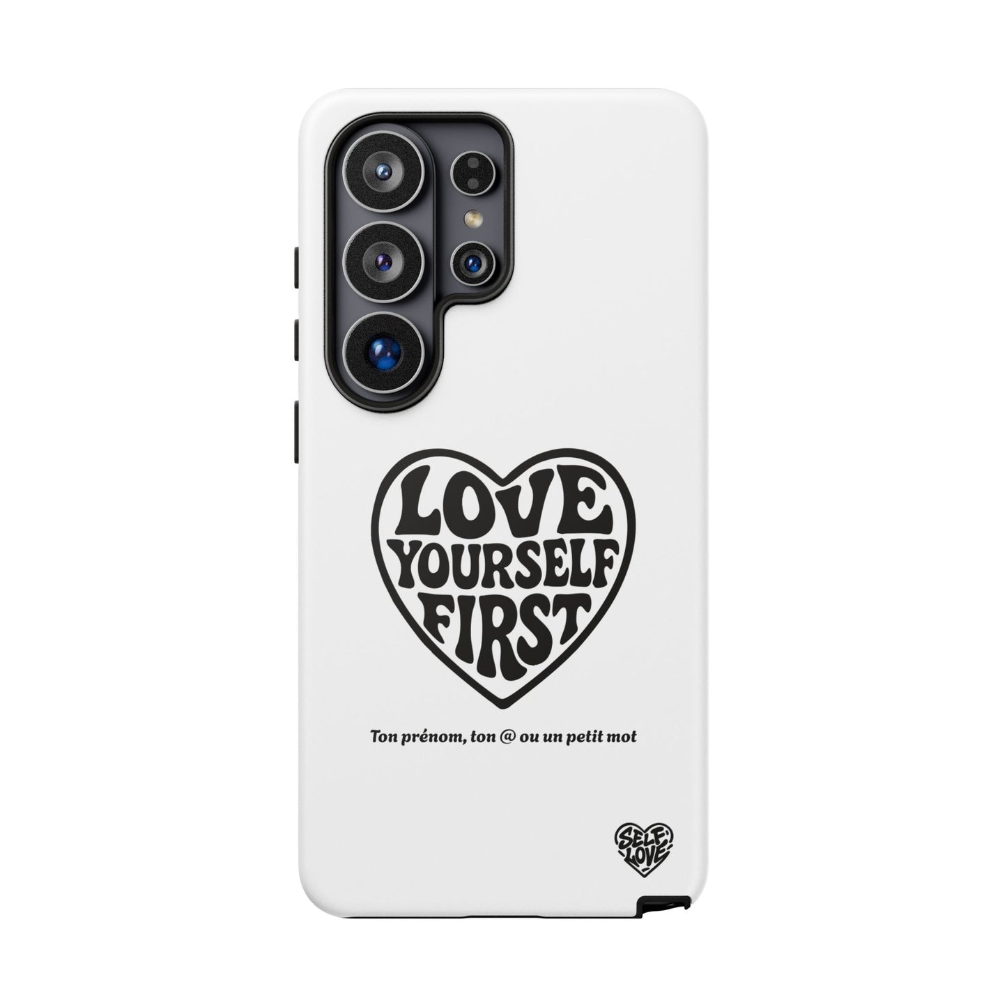 Love Yourself First - Coque Samsung (blanc)