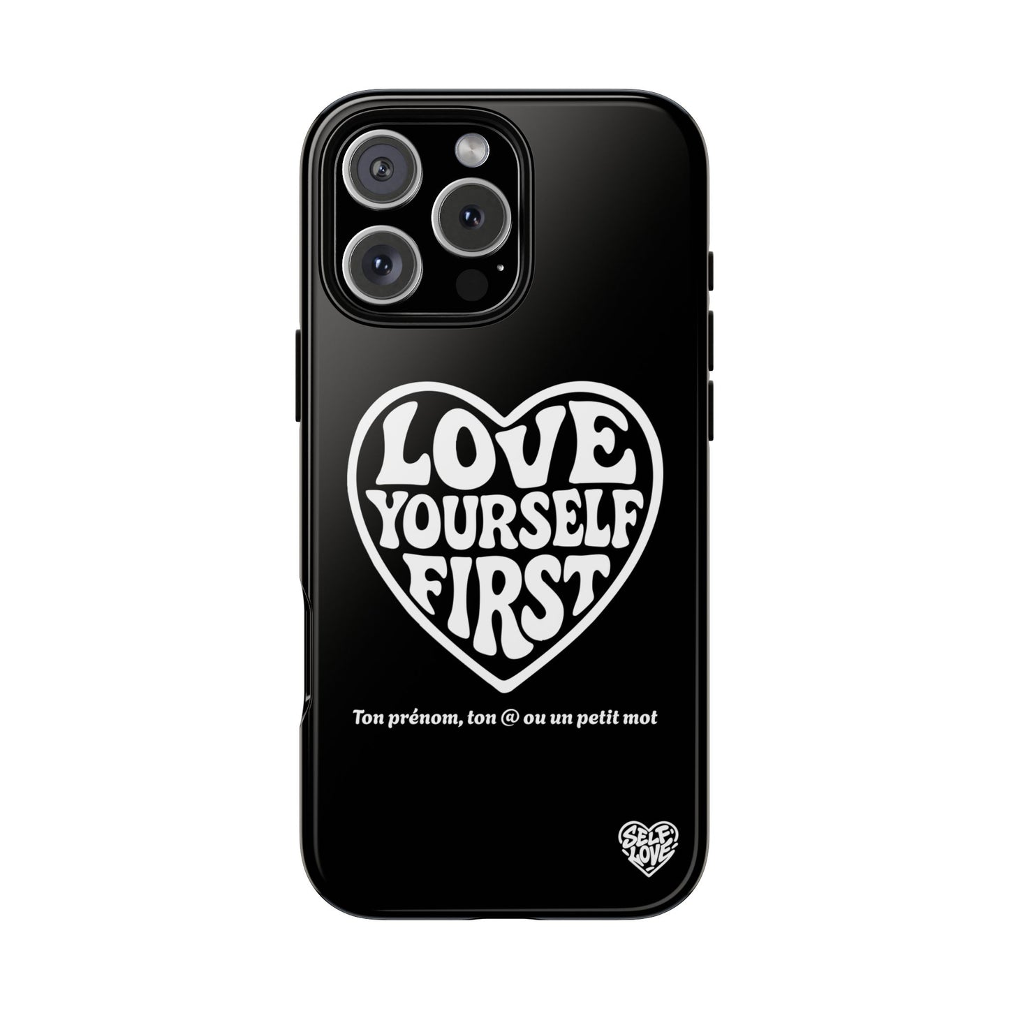 Love Yourself First - Coque iPhone (noir)