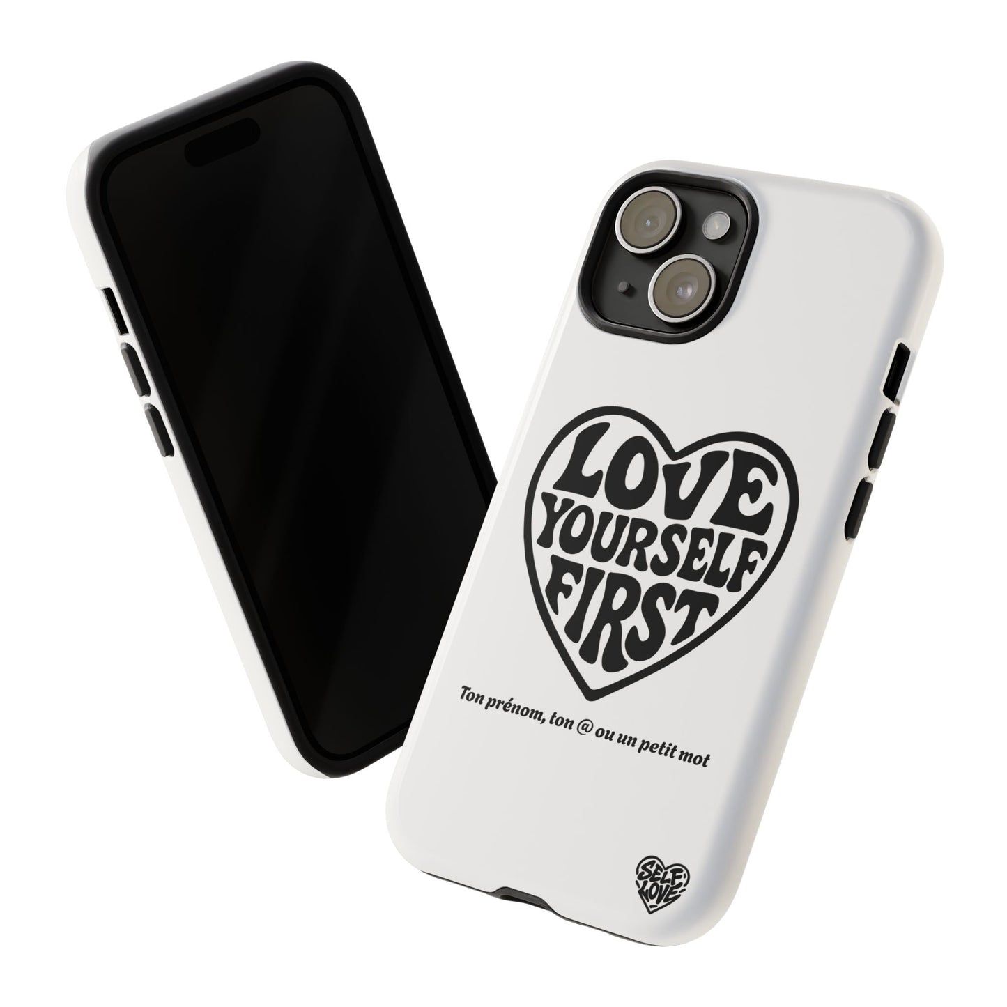 Love Yourself First - Coque iPhone (blanc)