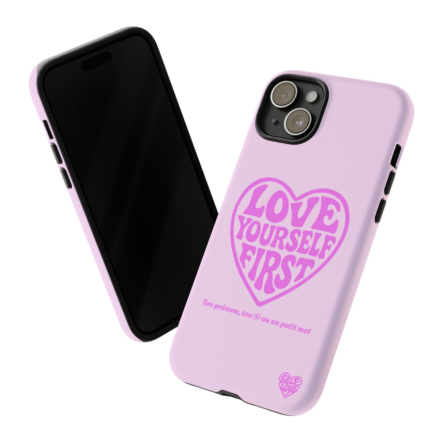 Love Yourself First - Coque iPhone (rose)