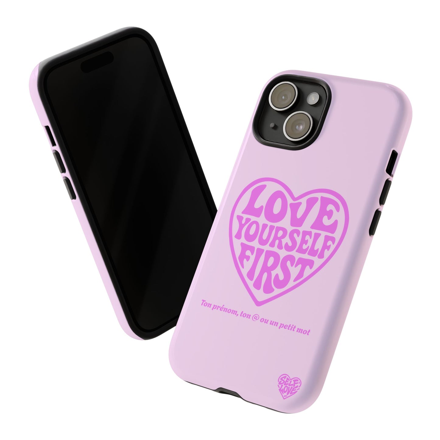 Love Yourself First - Coque iPhone (rose)