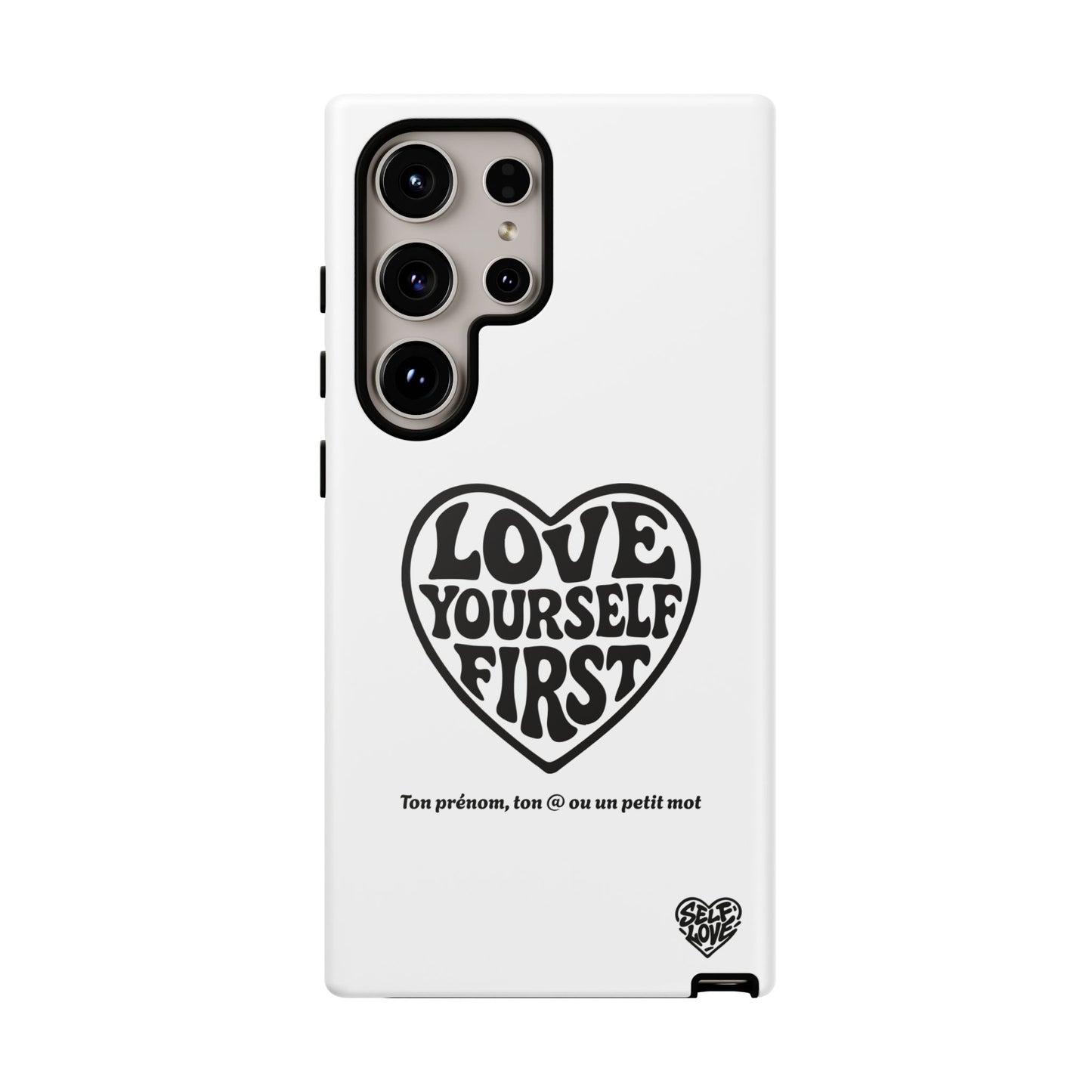Love Yourself First - Coque Samsung (blanc)