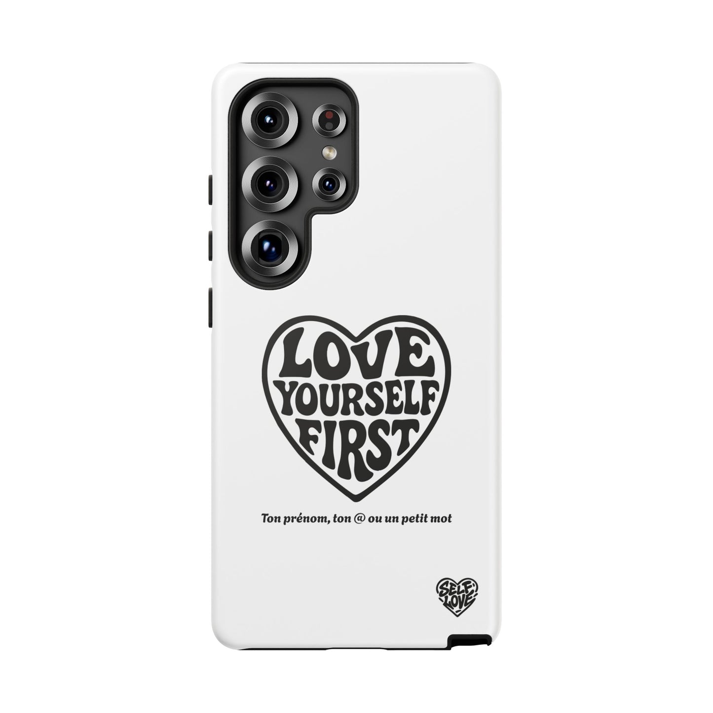 Love Yourself First - Coque Samsung (blanc)