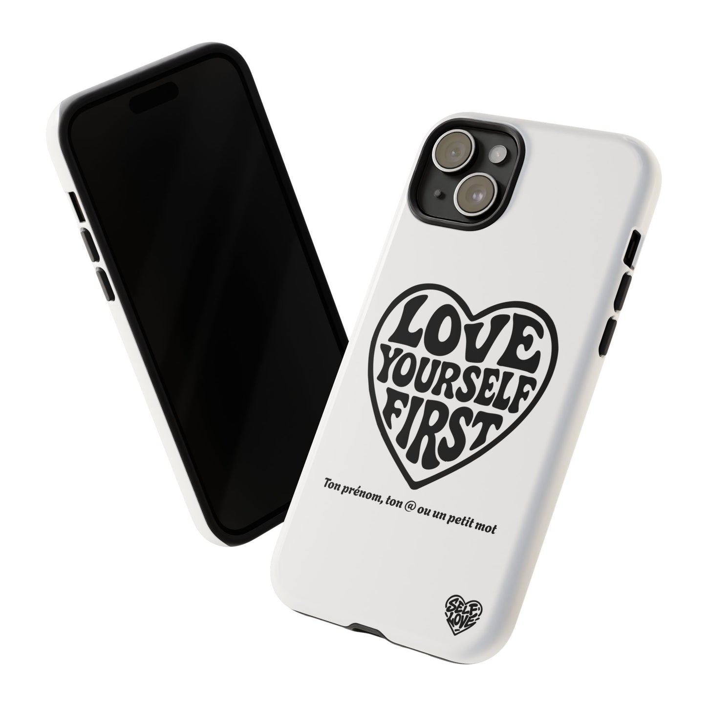 Love Yourself First - Coque iPhone (blanc)