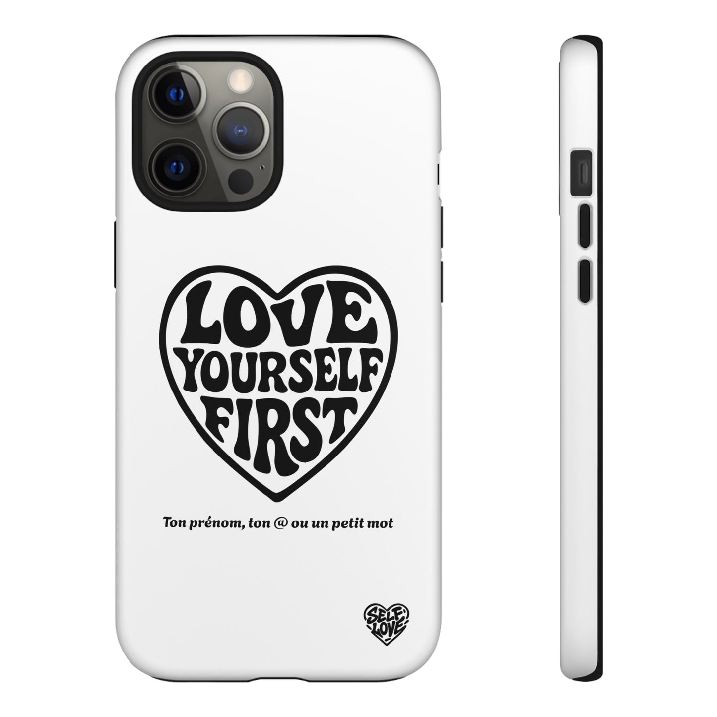 Love Yourself First - Coque iPhone (blanc)
